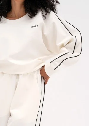 Cody - Ecru sweatshirt with trims