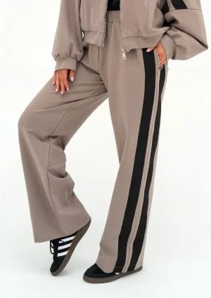 Ryder - Latte beige pants with stripes