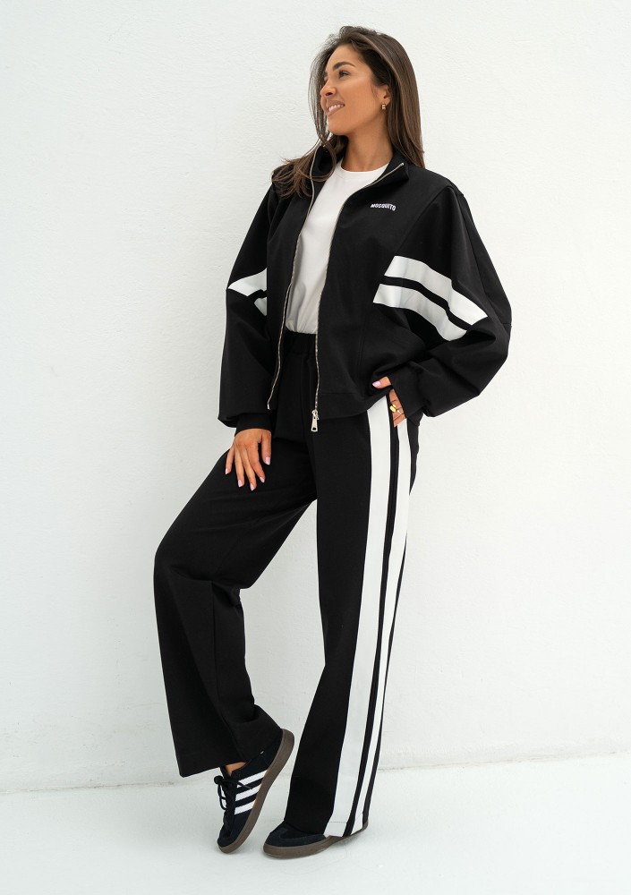 Ryder - Black pants with stripes