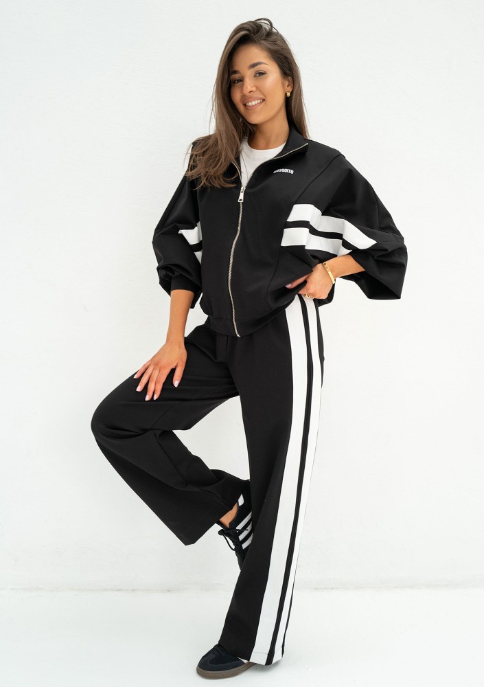 Ryder - Black pants with stripes