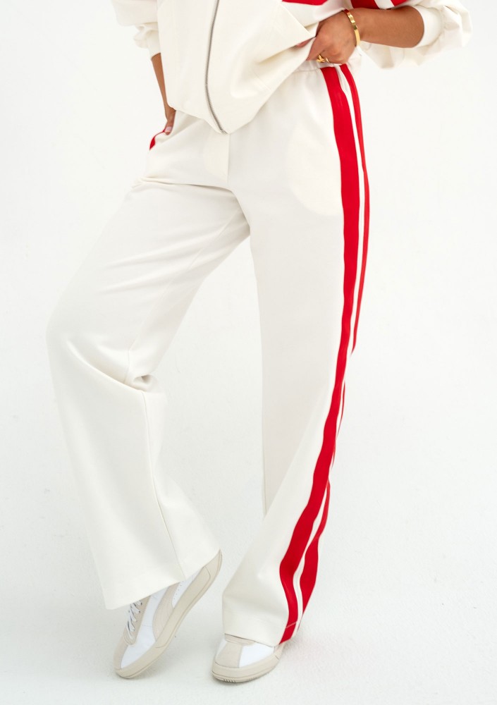 Ryder - Ecru pants with stripes
