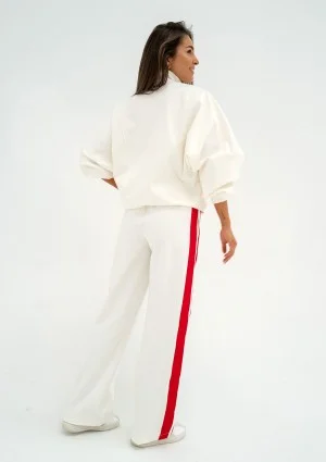 Ryder - Ecru pants with stripes