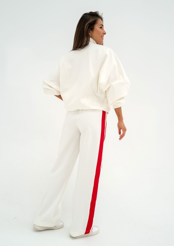 Ryder - Ecru pants with stripes