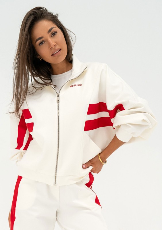 Ryder - Ecru sweatshirt with stripes