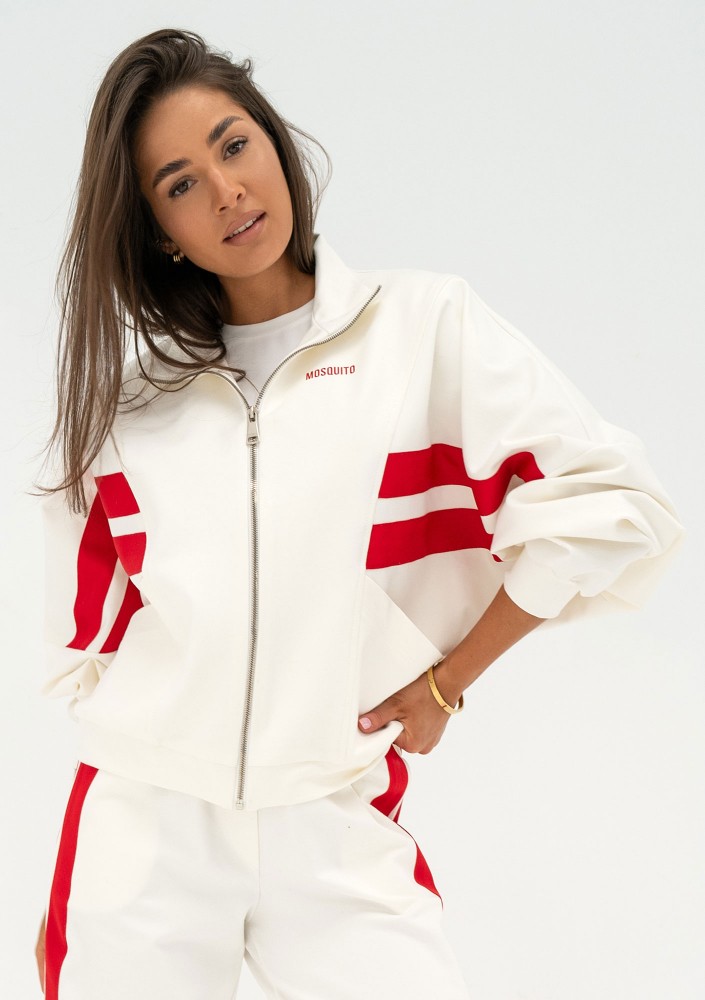 Ryder - Ecru sweatshirt with stripes