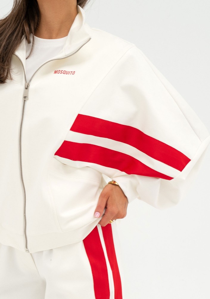 Ryder - Ecru sweatshirt with stripes