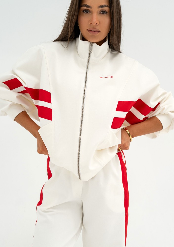 Ryder - Ecru sweatshirt with stripes