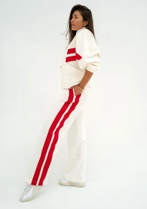 Ryder - Ecru sweatshirt with stripes