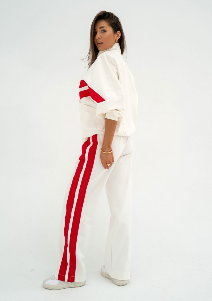 Ryder - Ecru sweatshirt with stripes