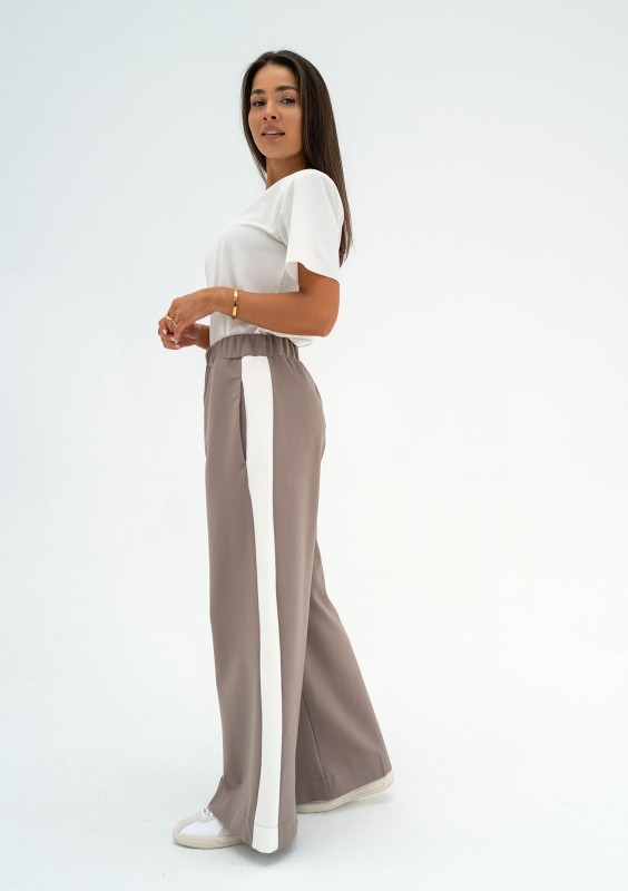 Dusty - Spodnie z lampasami Latte