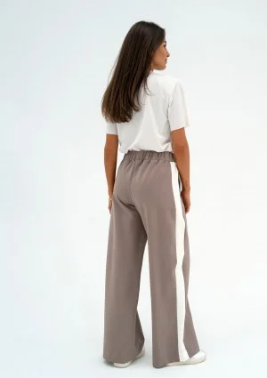 Dusty - Latte beige pants with stripes