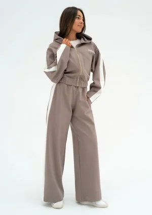 Dusty - Latte beige pants with stripes