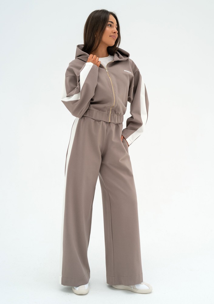 Dusty - Latte beige pants with stripes