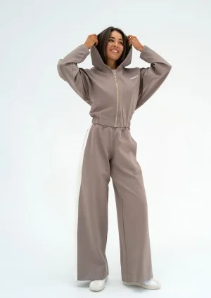 Dusty - Latte beige pants with stripes