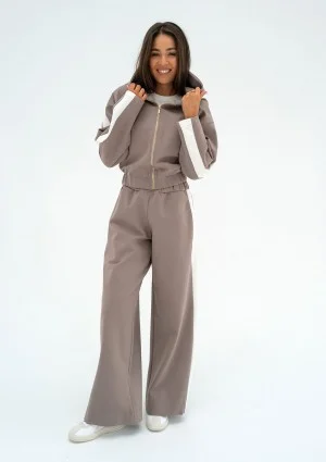 Dusty - Latte beige pants with stripes