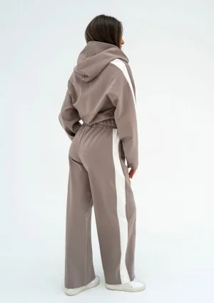 Dusty - Latte beige pants with stripes