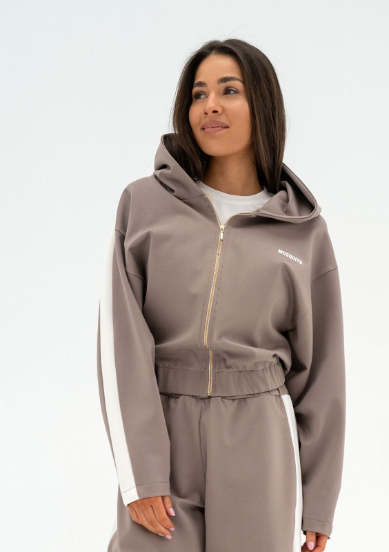 Dusty - Bluza z kapturem i lampasami Latte