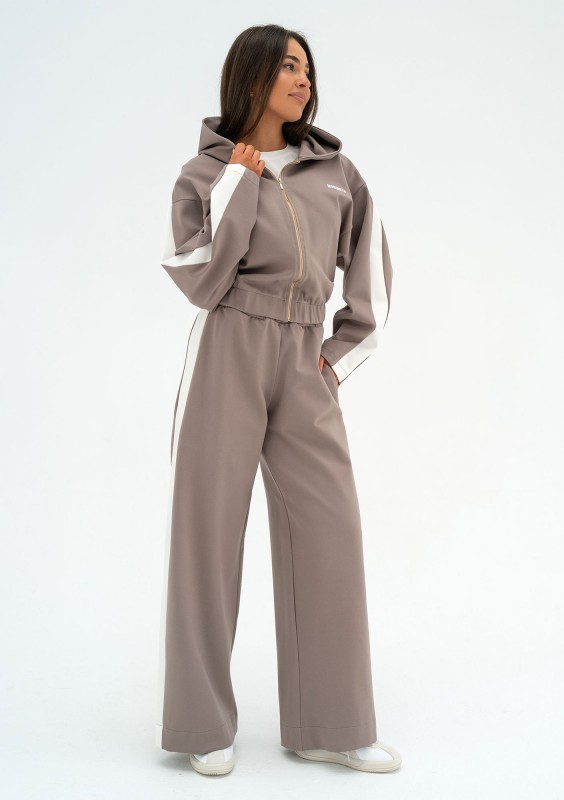 Dusty - Bluza z kapturem i lampasami Latte