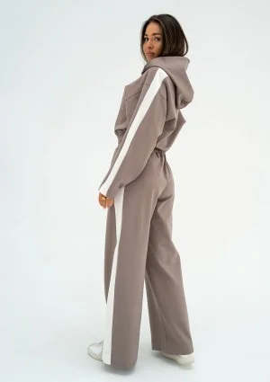 Dusty - Latte beige hoodie with stripes