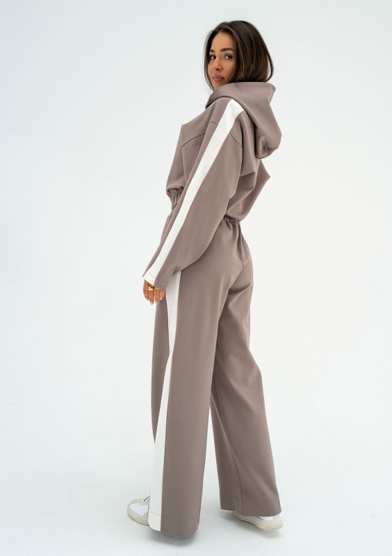 Dusty - Bluza z kapturem i lampasami Latte