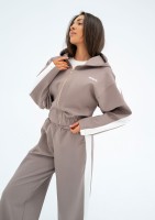 Dusty - Latte beige hoodie with stripes