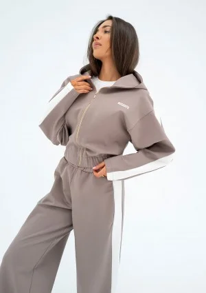 Dusty - Latte beige hoodie with stripes