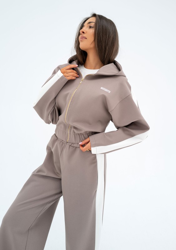 Dusty - Bluza z kapturem i lampasami Latte