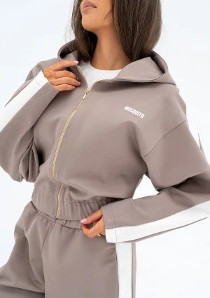 Dusty - Latte beige hoodie with stripes