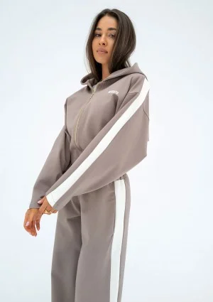 Dusty - Latte beige hoodie with stripes