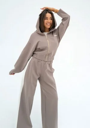 Dusty - Latte beige hoodie with stripes