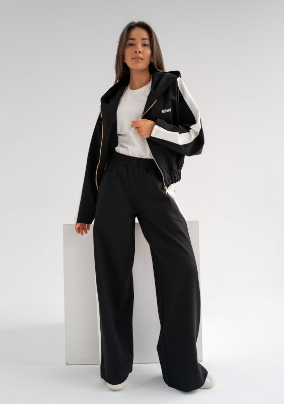 Dusty - Bluza z kapturem i lampasami Black