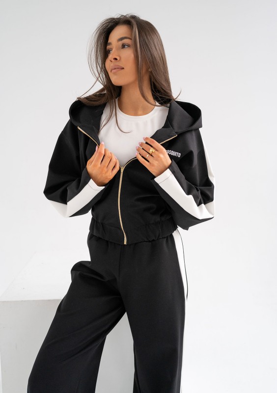 Dusty - Bluza z kapturem i lampasami Black