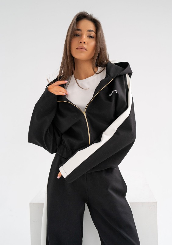 Dusty - Black hoodie with stripes