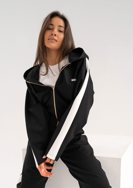 Dusty - Bluza z kapturem i lampasami Black