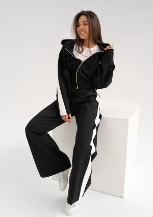 Dusty - Black hoodie with stripes