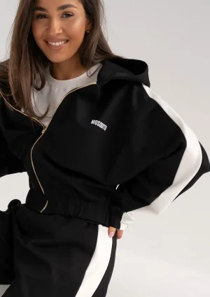 Dusty - Black hoodie with stripes