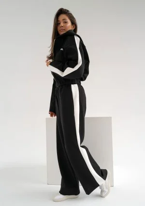 Dusty - Black hoodie with stripes