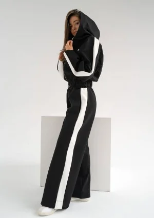 Dusty - Black hoodie with stripes