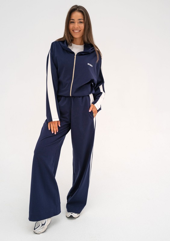 Dusty - Navy blue pants with stripes