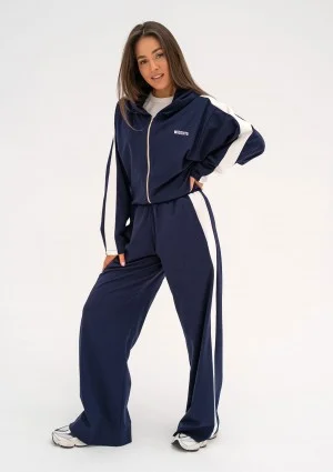 Dusty - Bluza z kapturem i lampasami Navy Blue