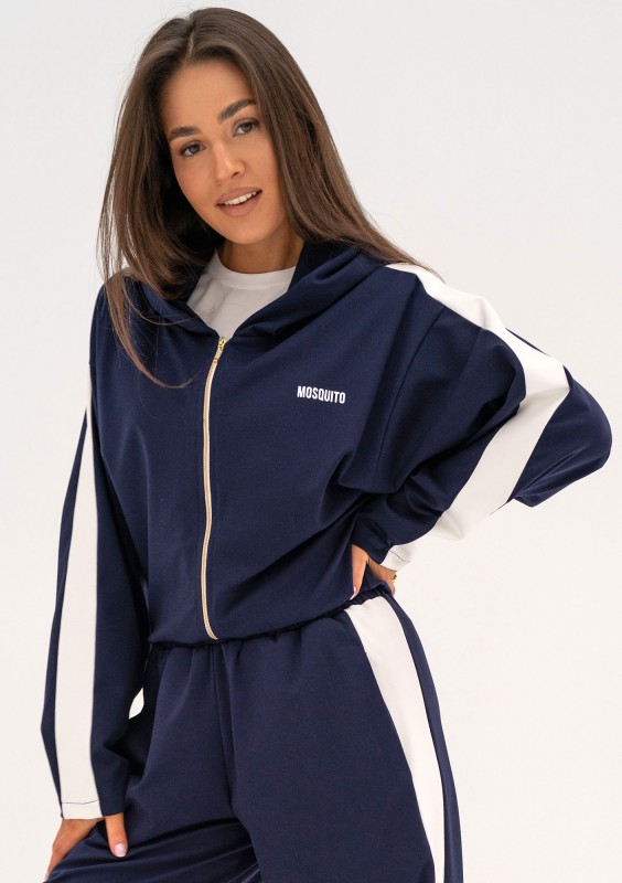 Dusty - Bluza z kapturem i lampasami Navy Blue