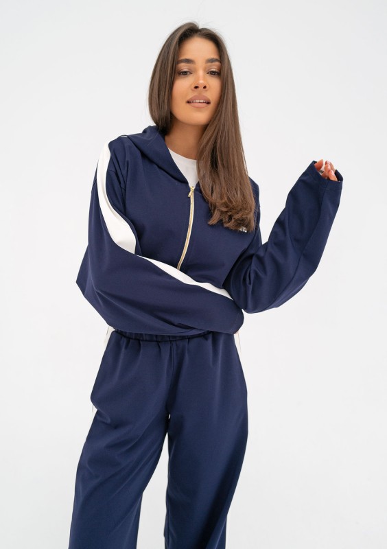 Dusty - Navy blue hoodie with stripes