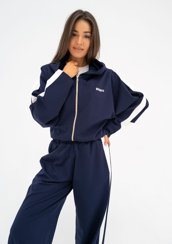 Dusty - Navy blue hoodie with stripes
