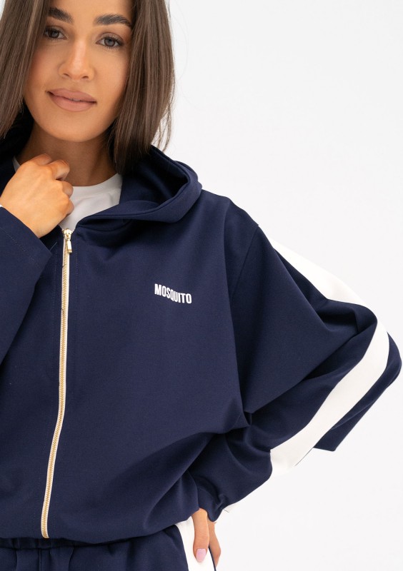 Dusty - Bluza z kapturem i lampasami Navy Blue