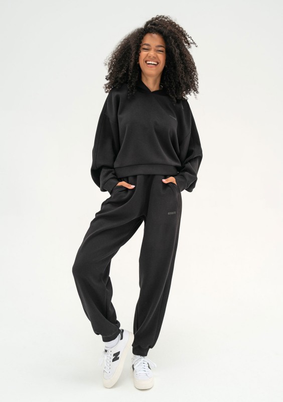 Chase - Black rayon hoodie