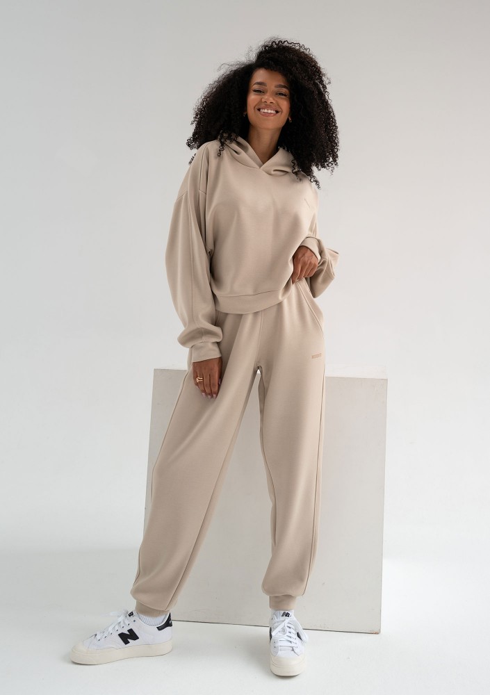 Chase - Light beige rayon sweatpants