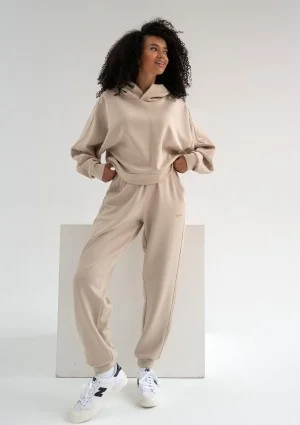 Chase - Light beige rayon hoodie