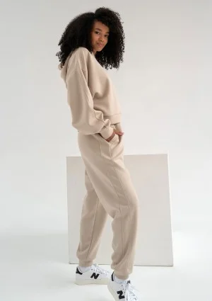 Chase - Light beige rayon hoodie