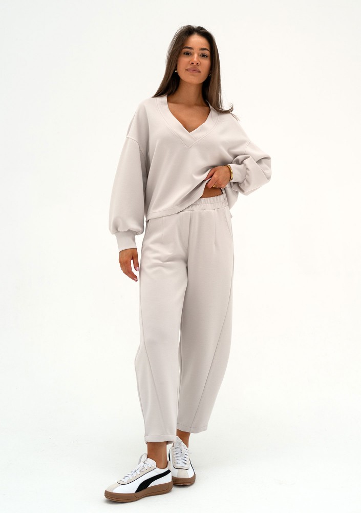 Ollie - White rayon sweatpants