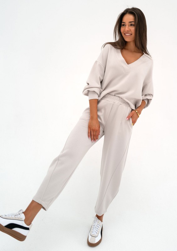 Ollie - White rayon sweatpants